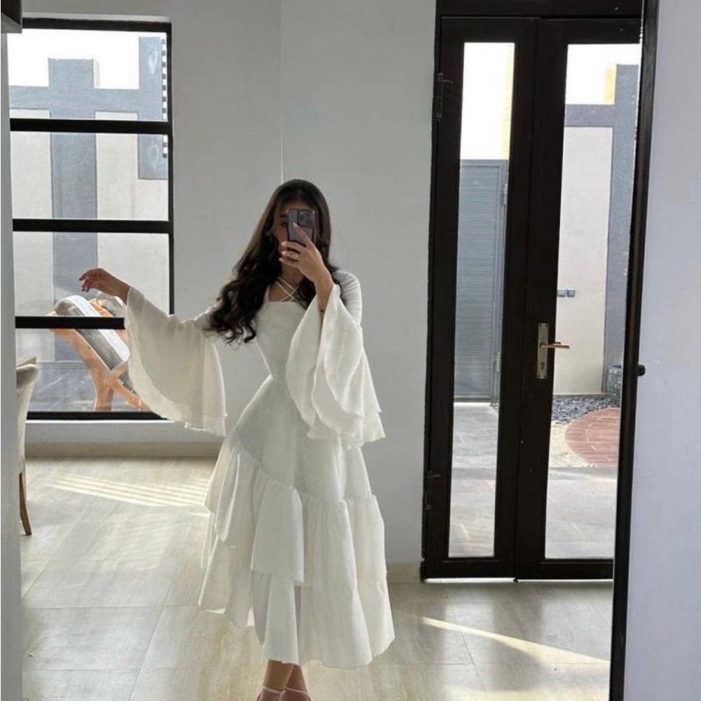 Elegant White Flowy Dress